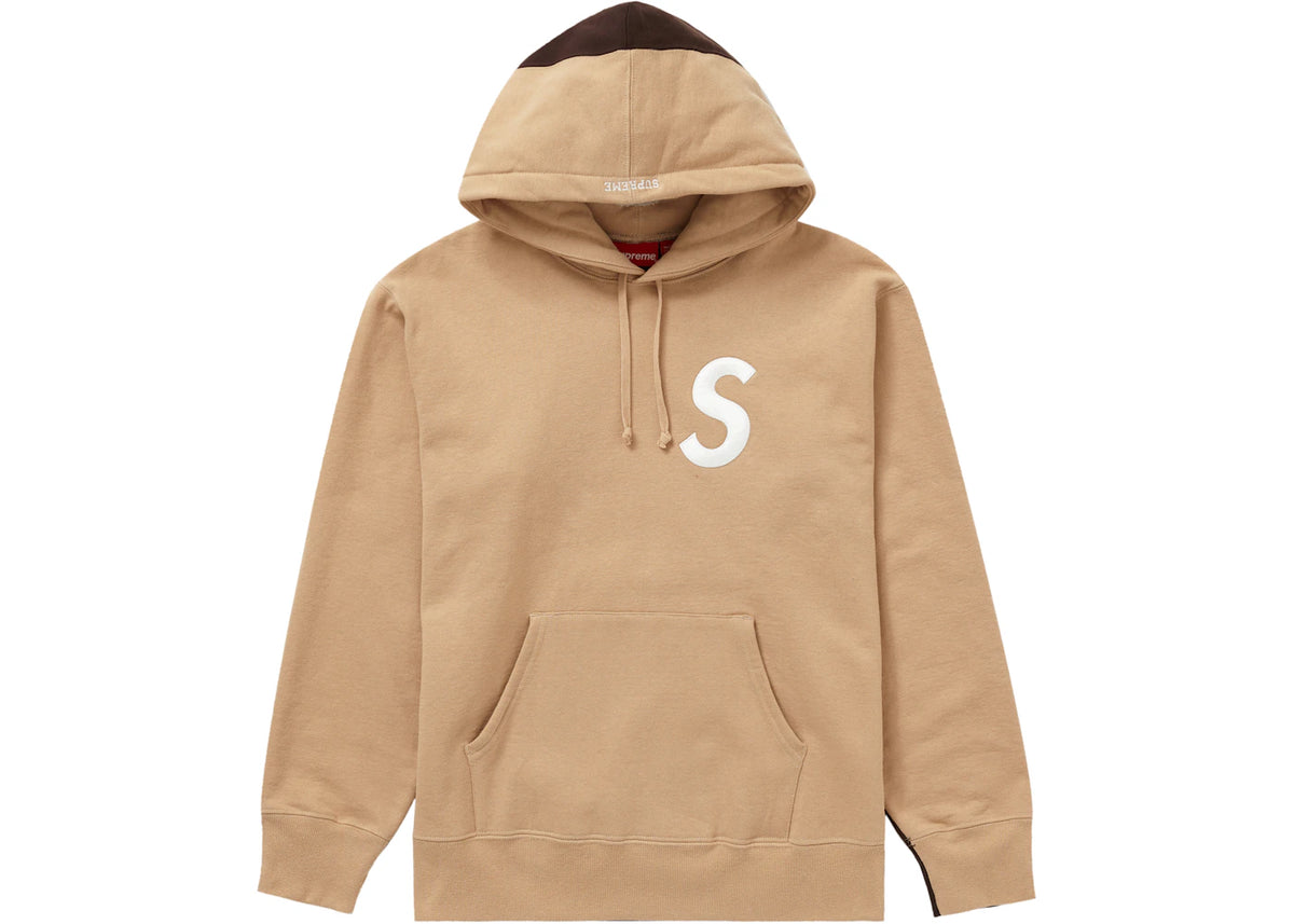 Supreme S Logo Split Hooded Sweatshirt Tan - vue secondaire B