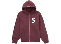 Supreme S Logo Zip Up Hooded Sweatshirt (FW24) Maroon