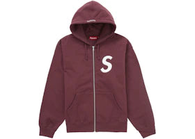 Supreme S Logo Zip Up Hooded Sweatshirt (FW24) Maroon