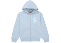 Supreme S Logo Zip Up Hooded Sweatshirt (FW25) Light Blue