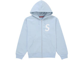 Supreme S Logo Zip Up Hooded Sweatshirt (FW25) Light Blue