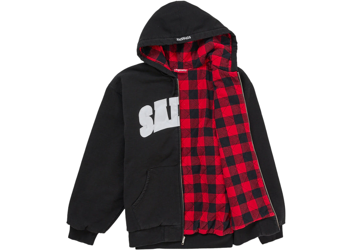 Supreme SALEM Zip Up Hooded Sweatshirt Black - vue secondaire B