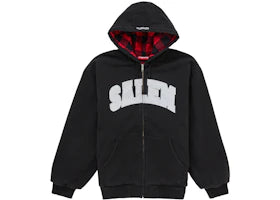 Supreme SALEM Zip Up Hooded Sweatshirt Black - vue 360