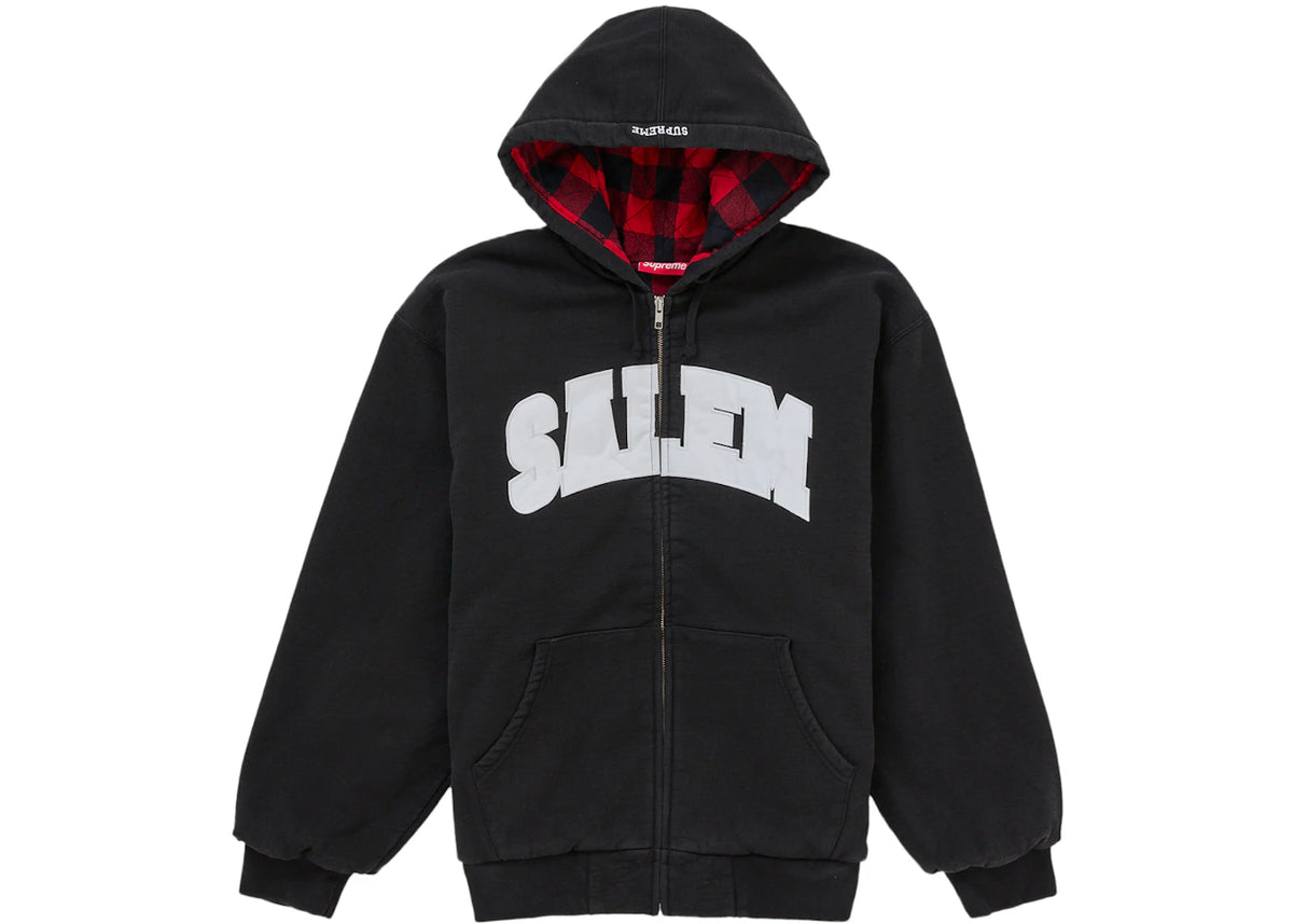 Supreme SALEM Zip Up Hooded Sweatshirt Black - vue secondaire A