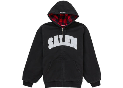 Supreme SALEM Zip Up Hooded Sweatshirt Black - apparel view 2
