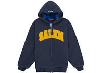 Supreme SALEM Zip Up Hooded Sweatshirt Navy