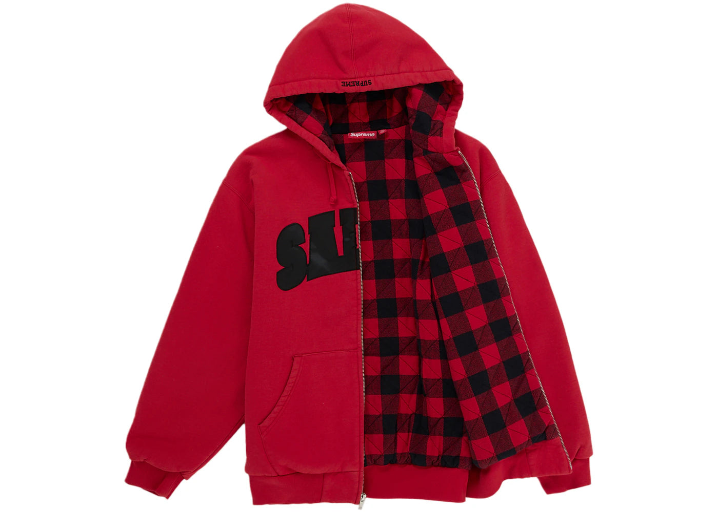 Supreme SALEM Zip Up Hooded Sweatshirt Red - vue secondaire B