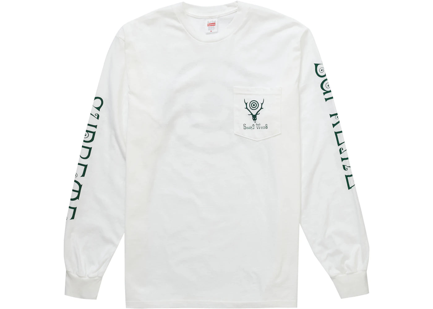 Supreme SOUTH2 WEST8 L/S Pocket Tee White - vue secondaire A