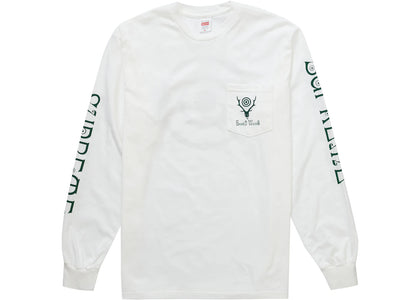 Supreme SOUTH2 WEST8 L/S Pocket Tee White - product view 2