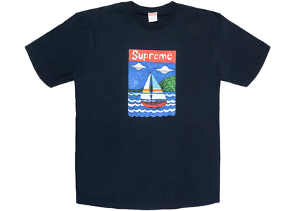 Supreme Sailboat Tee Navy - authentic Supreme product