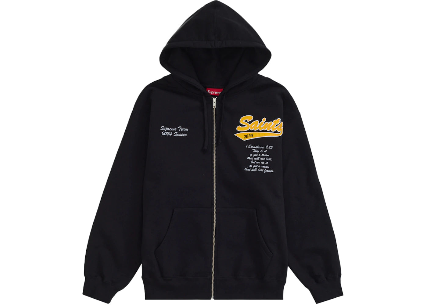 Supreme Salvation Zip Up Hooded Sweatshirt Black - vue secondaire A