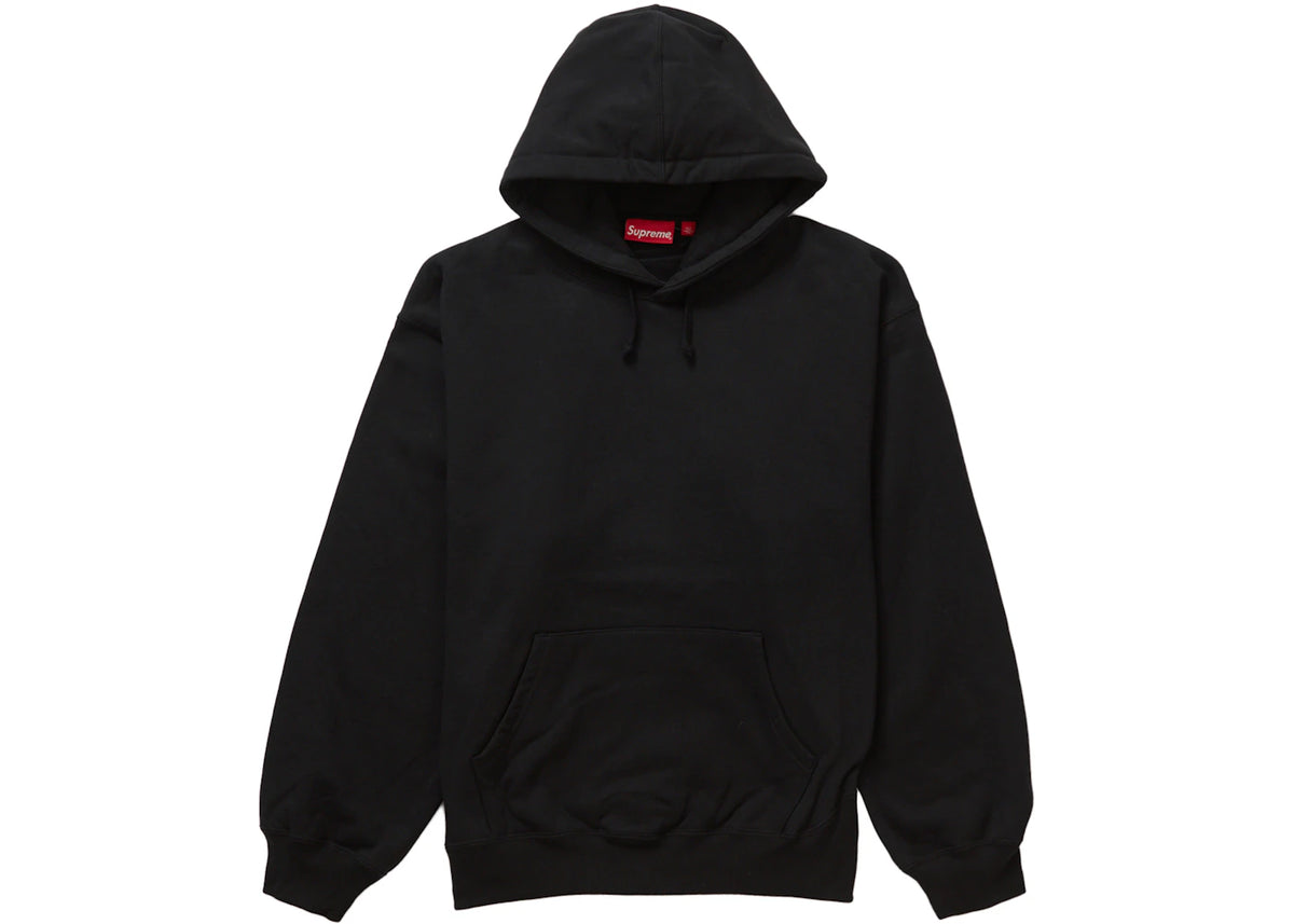 Supreme Satin Appliqué Hooded Sweatshirt (FW23) Black - vue secondaire B