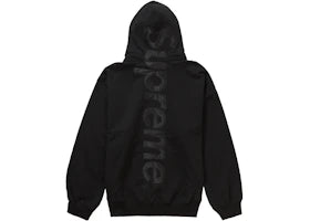 Supreme Satin Appliqué Hooded Sweatshirt (FW23) Black