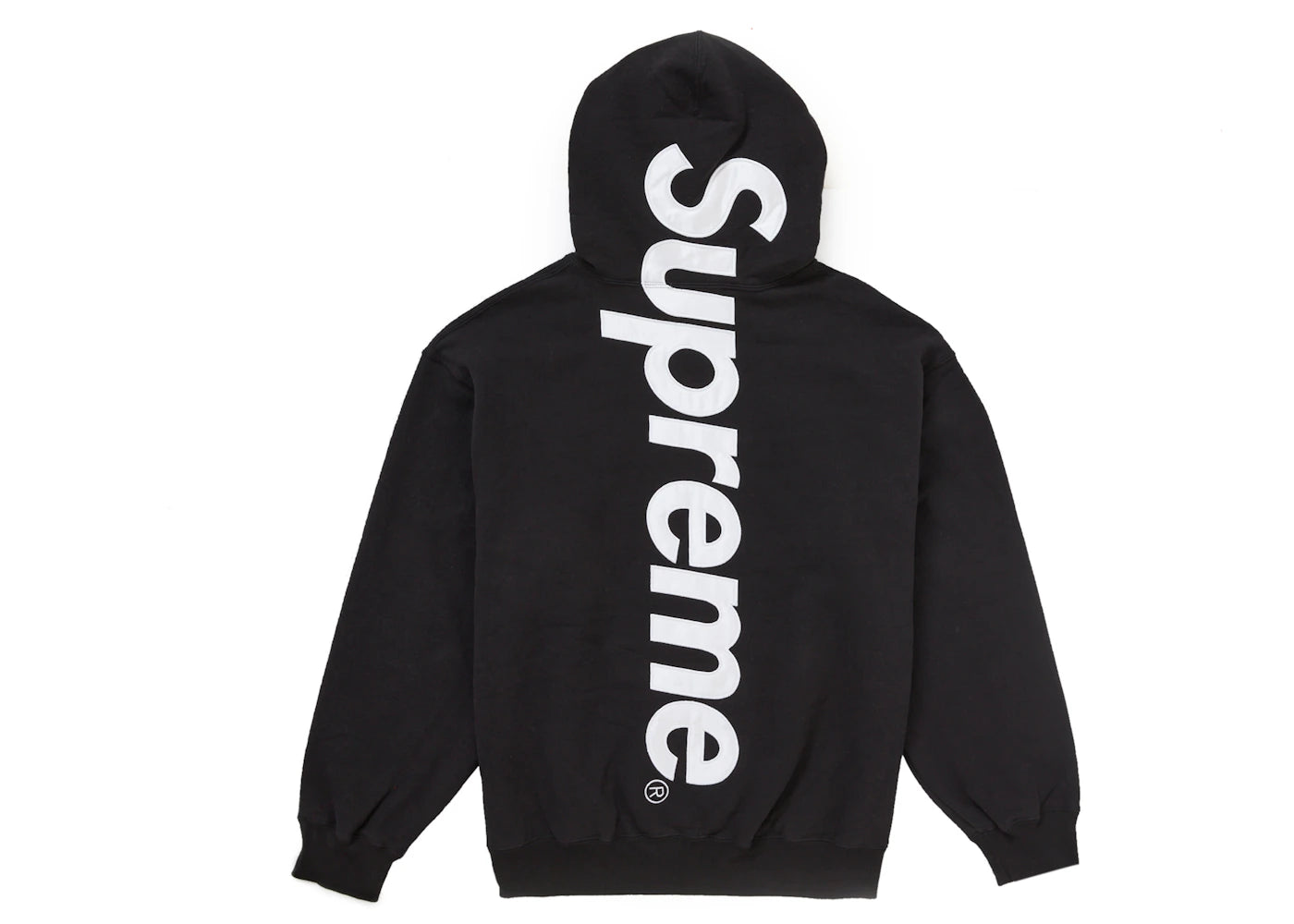 Supreme Satin Applique Hooded Sweatshirt FW24 Black - vue 360