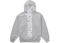 Supreme Satin Applique Hooded Sweatshirt FW24 Heather Grey