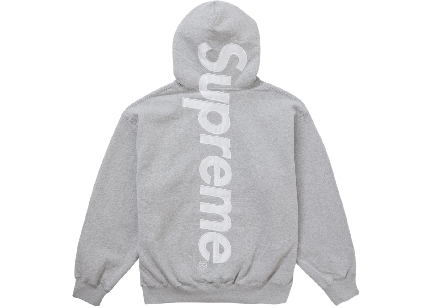 Supreme Satin Applique Hooded Sweatshirt FW24 Heather Grey - vue secondaire A