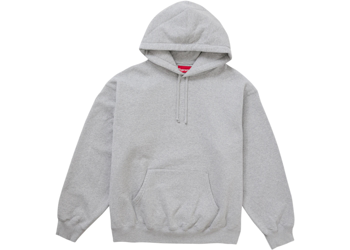 Supreme Satin Applique Hooded Sweatshirt FW24 Heather Grey - vue secondaire B
