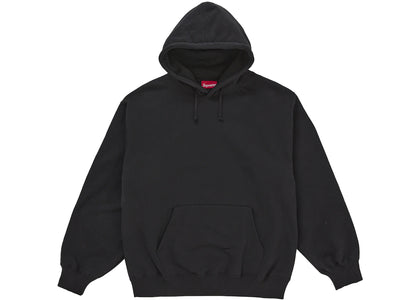 Supreme Satin Appliqué Hooded Sweatshirt (FW25) Black - authentic Supreme apparel