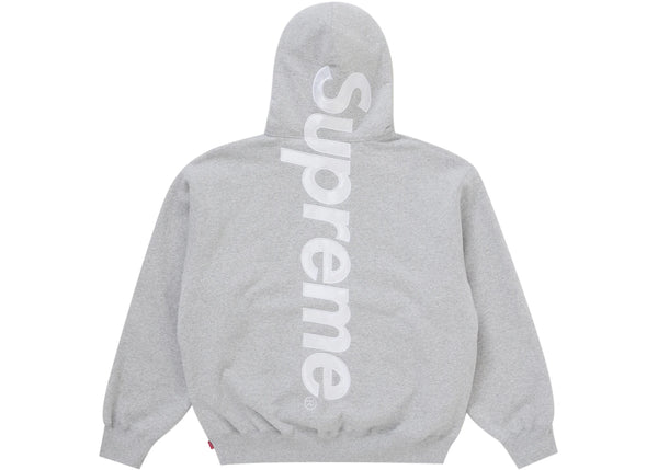 Supreme Satin Appliqué Hooded Sweatshirt (FW25) Heather Grey