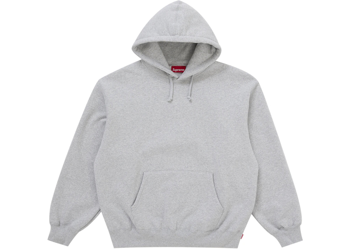 Supreme Satin Appliqué Hooded Sweatshirt (FW25) Heather Grey - vue 360