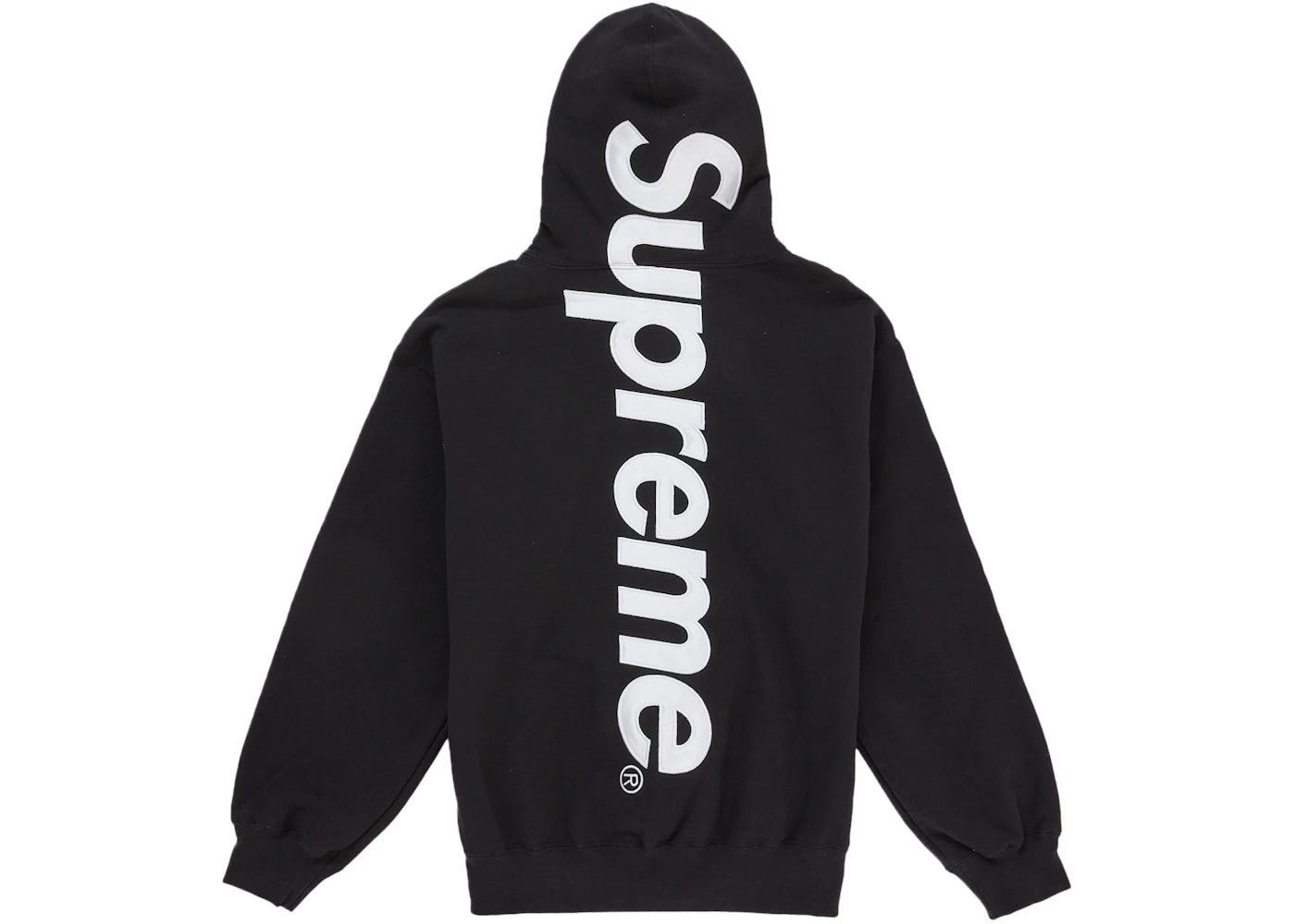 Supreme Satin Applique Hooded Sweatshirt (SS26) Black - vue secondaire B