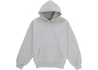 Supreme Satin Applique Hooded Sweatshirt (SS26) Heather Grey