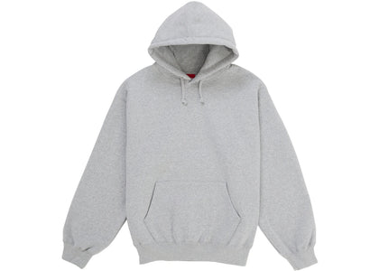 Supreme Satin Applique Hooded Sweatshirt (SS26) Heather Grey - apparel view 2