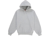 Supreme Satin Applique Hooded Sweatshirt (SS26) Heather Grey