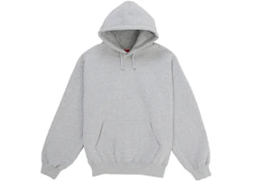 Supreme Satin Applique Hooded Sweatshirt (SS26) Heather Grey