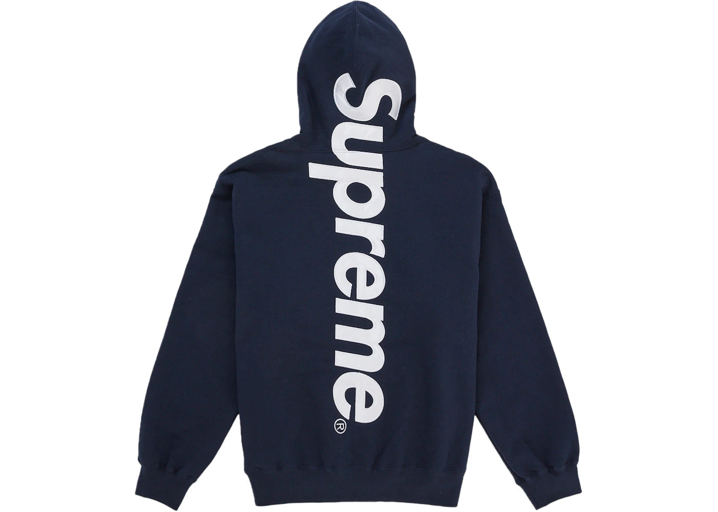 Supreme Satin Applique Hooded Sweatshirt (SS26) Washed Navy - vue secondaire B