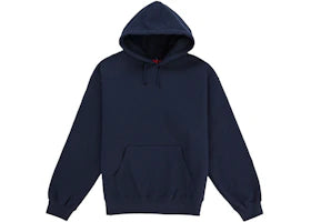 Supreme Satin Applique Hooded Sweatshirt (SS26) Washed Navy - vue 360