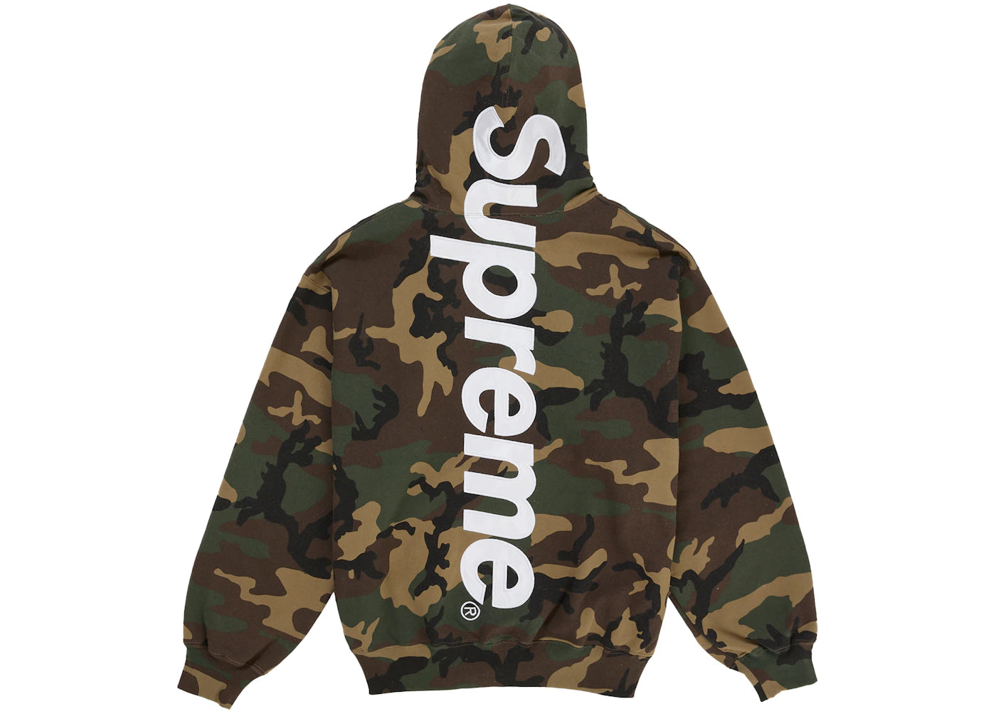 Supreme Satin Applique Hooded Sweatshirt (SS26) Woodland Camo - vue secondaire B