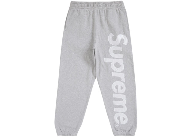 Supreme Satin Applique Sweatpant FW24 Heather Grey