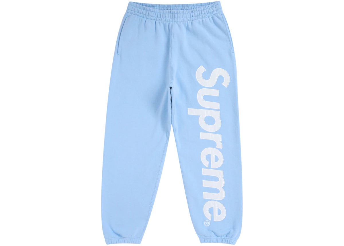 Supreme Satin Applique Sweatpant FW24 Light Blue - vue 360