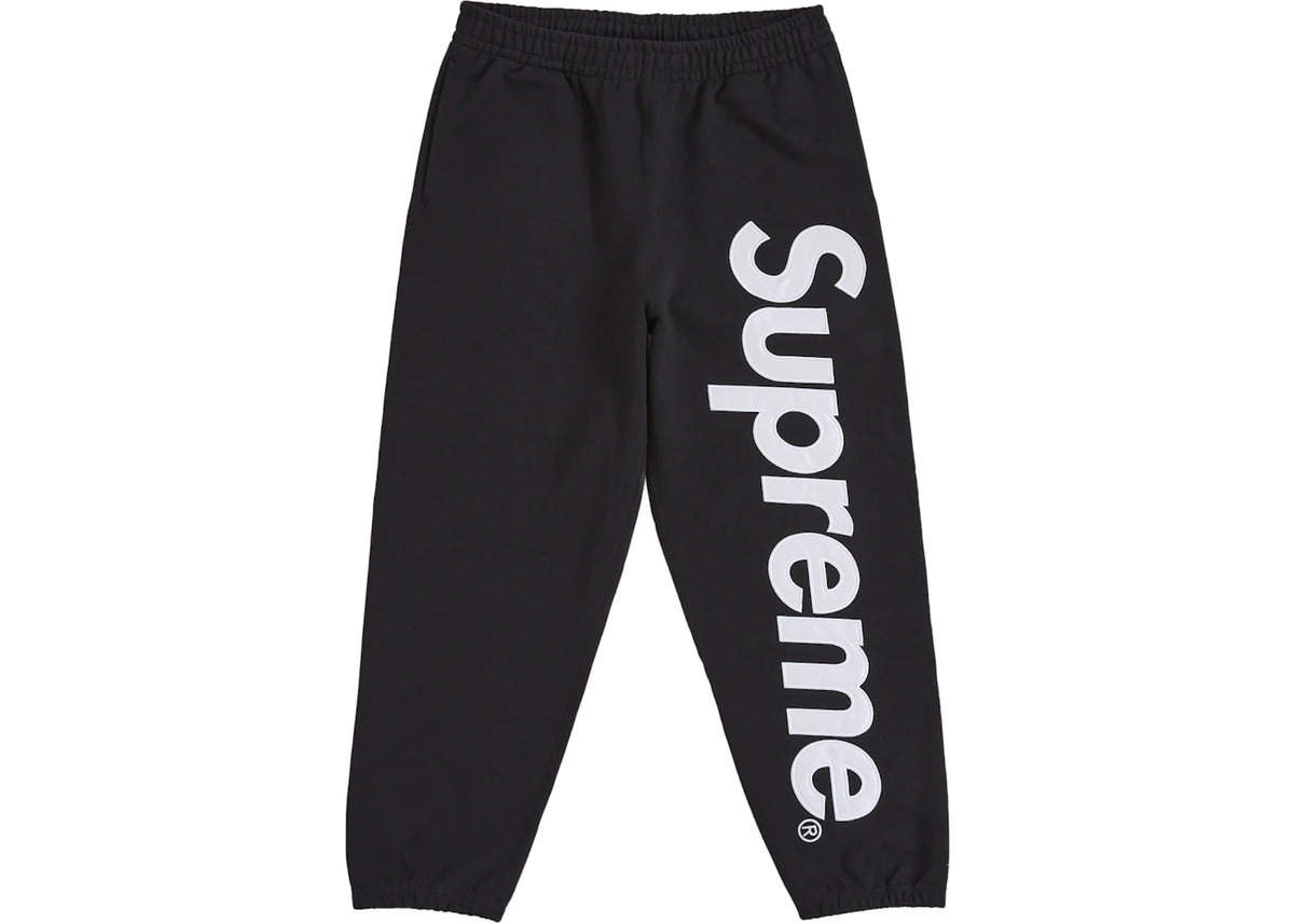Supreme Satin Appliqué Sweatpant (FW25) Black - vue 360