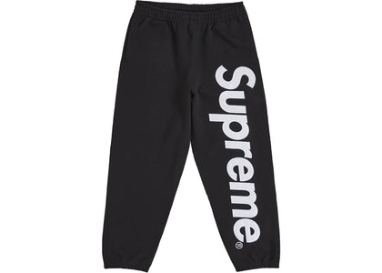 Supreme Satin Appliqué Sweatpant (FW25) Black - authentic Supreme product