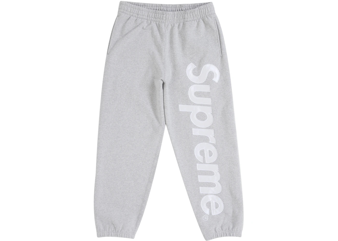 Supreme Satin Appliqué Sweatpant (FW25) Heather Grey - vue 360
