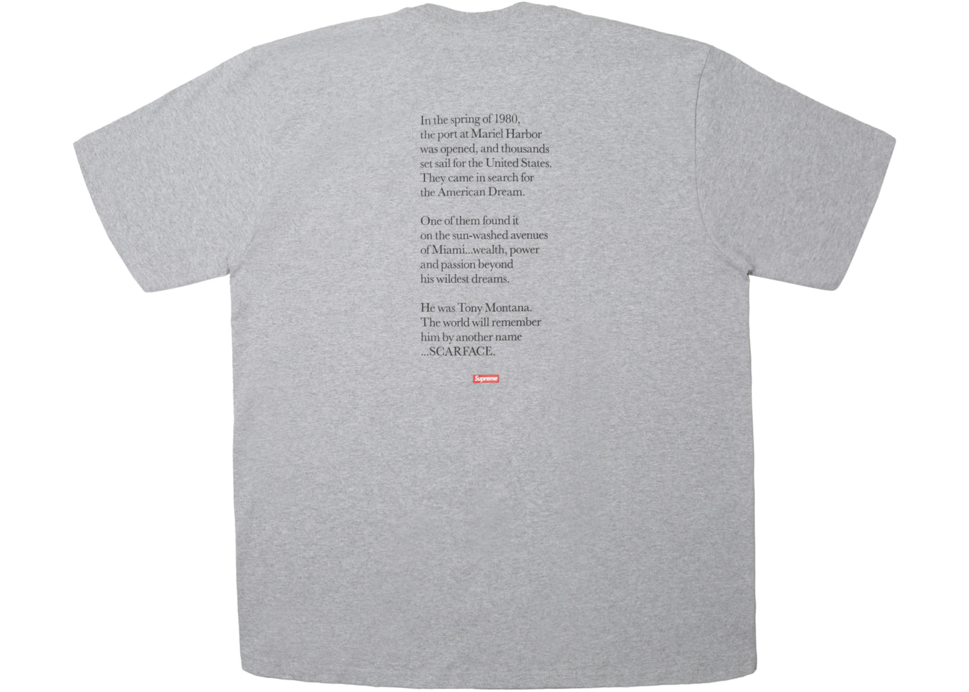 Supreme Scarface Shower Tee Heather Grey - vue secondaire A