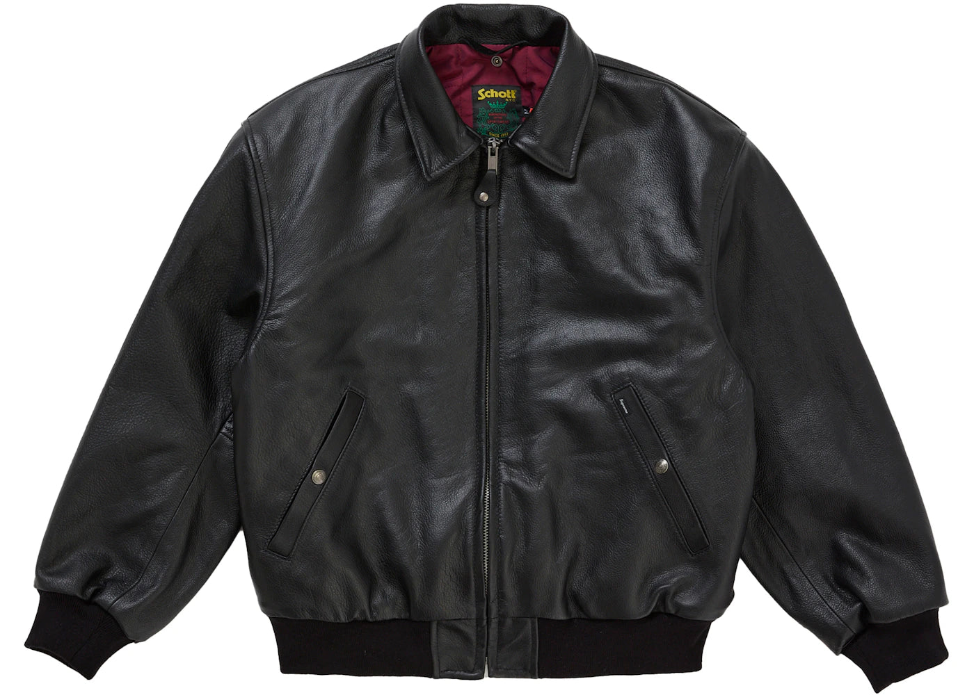 Supreme Schott Shearling Bomber Jacket (SS26) Black - vue secondaire B
