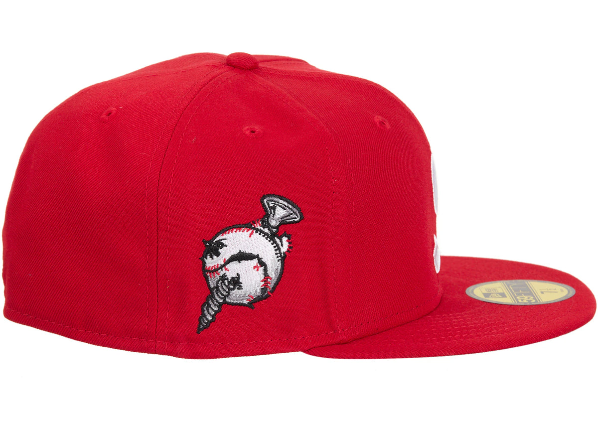 Supreme Screw Ball S Logo New Era 59Fifty Fitted Hat Red - vue secondaire B