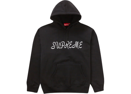 Supreme Script Hooded Sweatshirt Black - apparel view 2