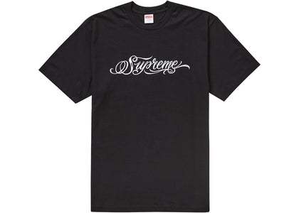 Supreme Script Tee Black - authentic Supreme product