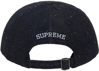 Supreme Sequin Denim Classic Logo 6-Panel Black