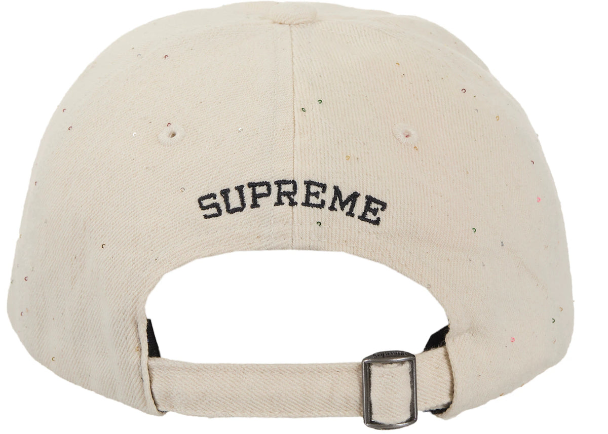 Supreme Sequin Denim Classic Logo 6-Panel Natural - vue secondaire B