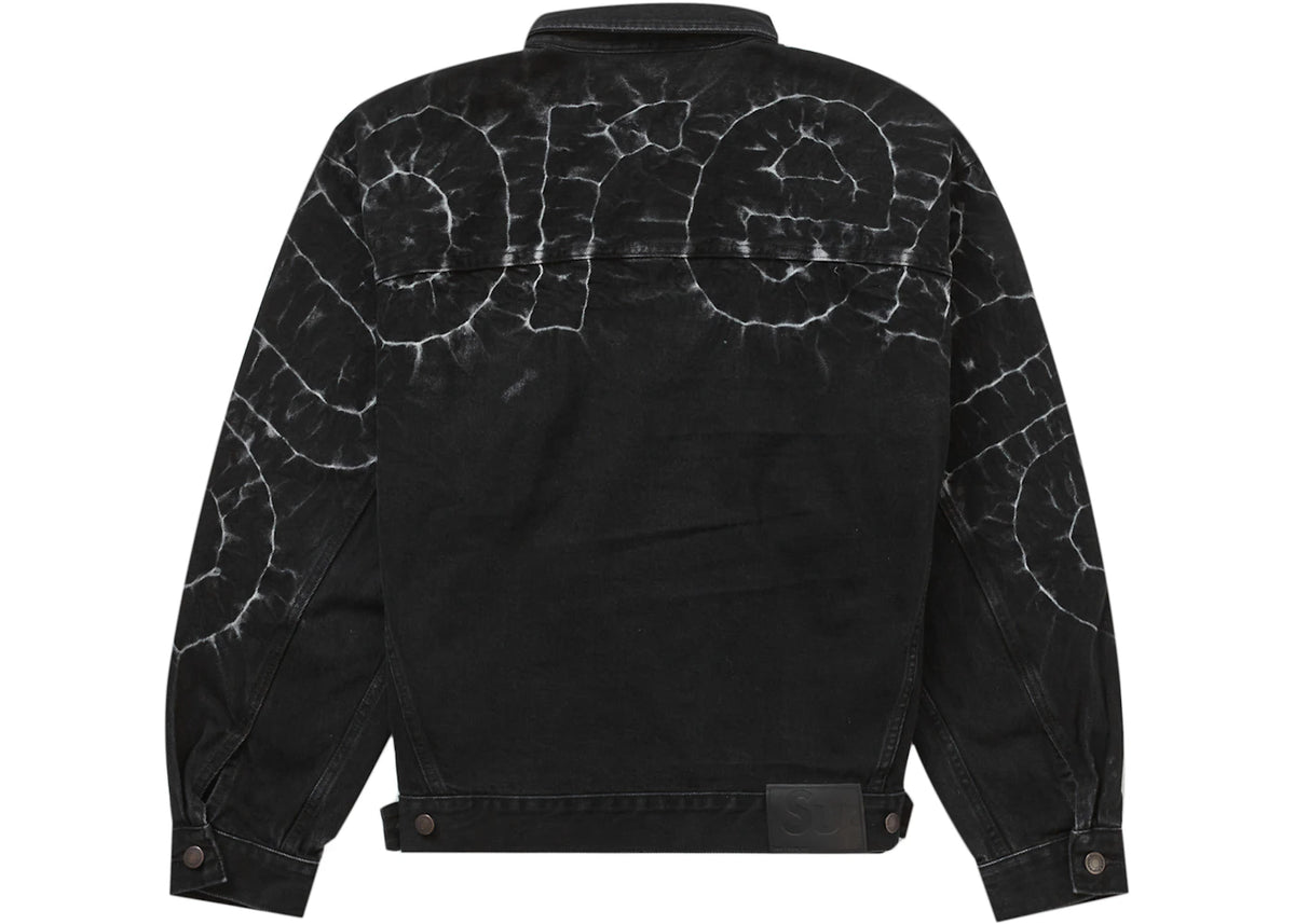 Supreme Shibori Denim Trucker Jacket Black - vue secondaire B