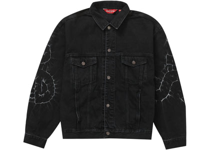 Supreme Shibori Denim Trucker Jacket Black - apparel view 2