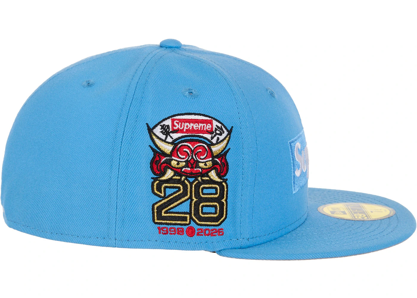 Supreme Shop Box Logo New Era 59Fifty Fitted Hat Light Blue - vue secondaire A