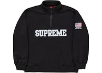Supreme Shop Flag Half Zip Pullover Black