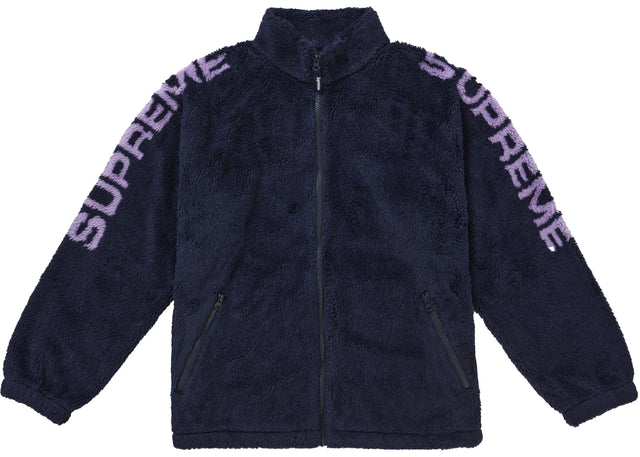 Supreme Shoulder Logo Fleece Jacket Navy