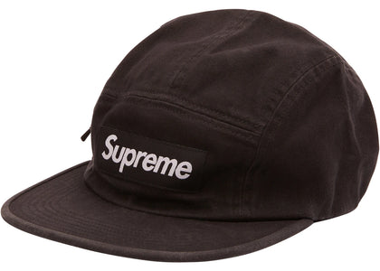 Supreme Side Zip Camp Cap Black - authentic Supreme product